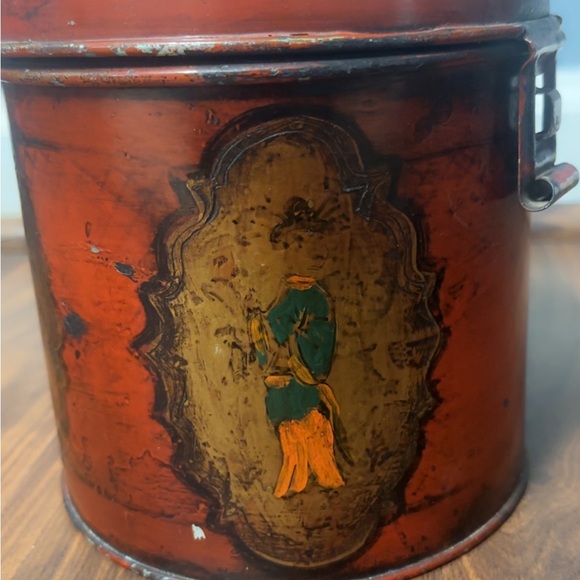 Vintage Red Decorative Tin